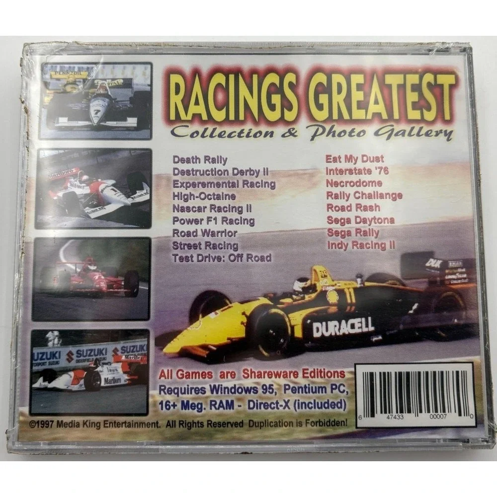 Racing's Greatest Collection &‎ Photo Gallery PC CD-ROM 1997 Media King Sealed